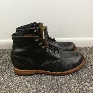 Woolrich Boots Yankee Ankle Unlined Black Leather Mens 8.5 D Vibram USA Made